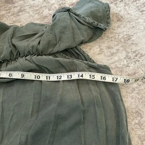 Topshop Dark Green Ruffle Mini Dress size 6 - Picture 4 of 6